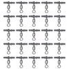 25Pcs Black Copper Sleeve Swivels 3 Way Cross Line Hook
