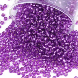 Gacuyi 2100Pcs 4mm Glass Seed Beads Bulk, 6/0 Dark Purple Seed Beads Mini Small Pony Bead for Bracelet Waist Earring Necklace Jewelry Making