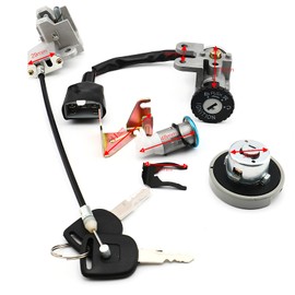 50cc Ignition Switch Key Sets Fits for Gy6 49cc 50cc 150cc Peace Roketa Jonway TaoTao NST Tank Scooter and Moped