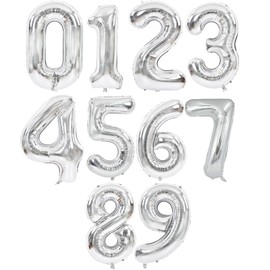 LIKENNY Number Balloons, 0-9 Birthday Decoration, Number Balloons, Set of 10, 16 Inch Large Confetti Balloons, Happy Birthday, Anniversary, Wedding, Party, Cultural Festival, Celebration, Event