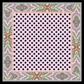 Lorenzo Cana Silk Scarf Elaborately Printed Cloth 100% Silk 70 cm x 70 cm Harmonious Colours Scarf, black