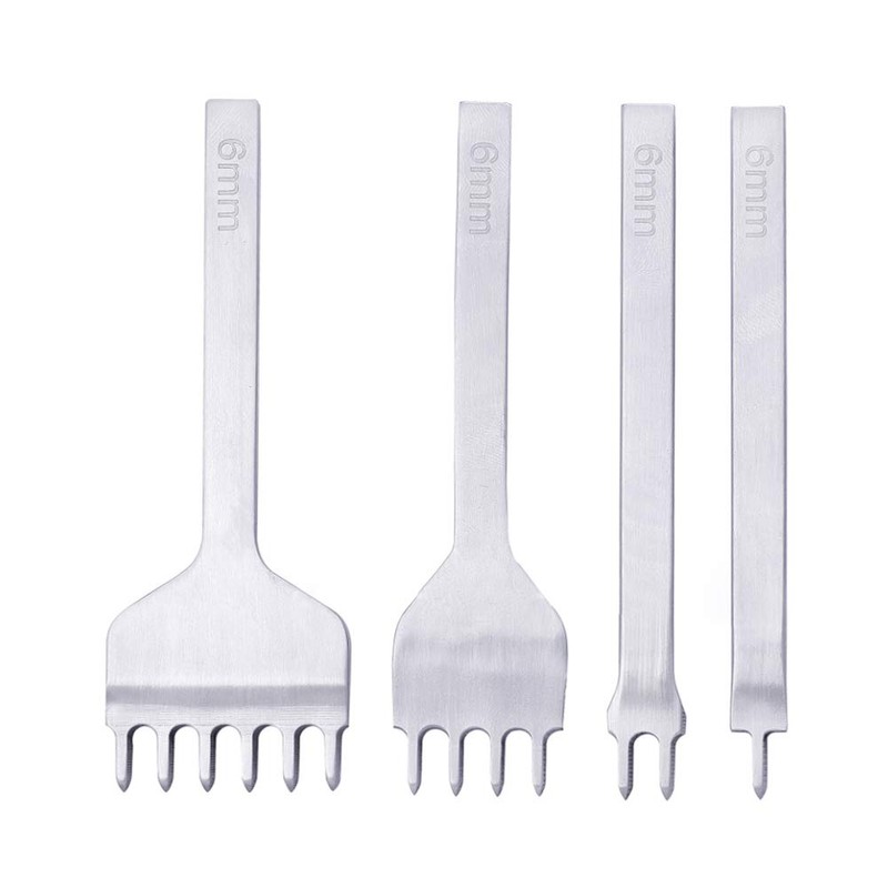 Leather Craft Tool 1/2/4/6 Prong Lacing Stitching Punch Hole (6mm)