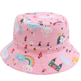 Malaxlx Baby Bucket Sun Hat Unicorn Print Summer Outdoor Infant Beach Hat for 6-12 Months Boys Girls