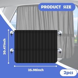 2PCS Car Window Shades,Stretchable Car Curtains for Sunburn Protection & Car Interior Cooling,Universal Car Accessories Car Privacy Shades for Automotive Glass