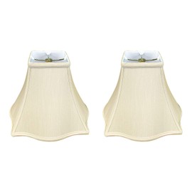 Royal Designs, Inc. Flare Bottom Outside Square Bell Lamp Shade, BS-702-16BG-2, Beige, 7 x 16 x 12.25, Set of 2