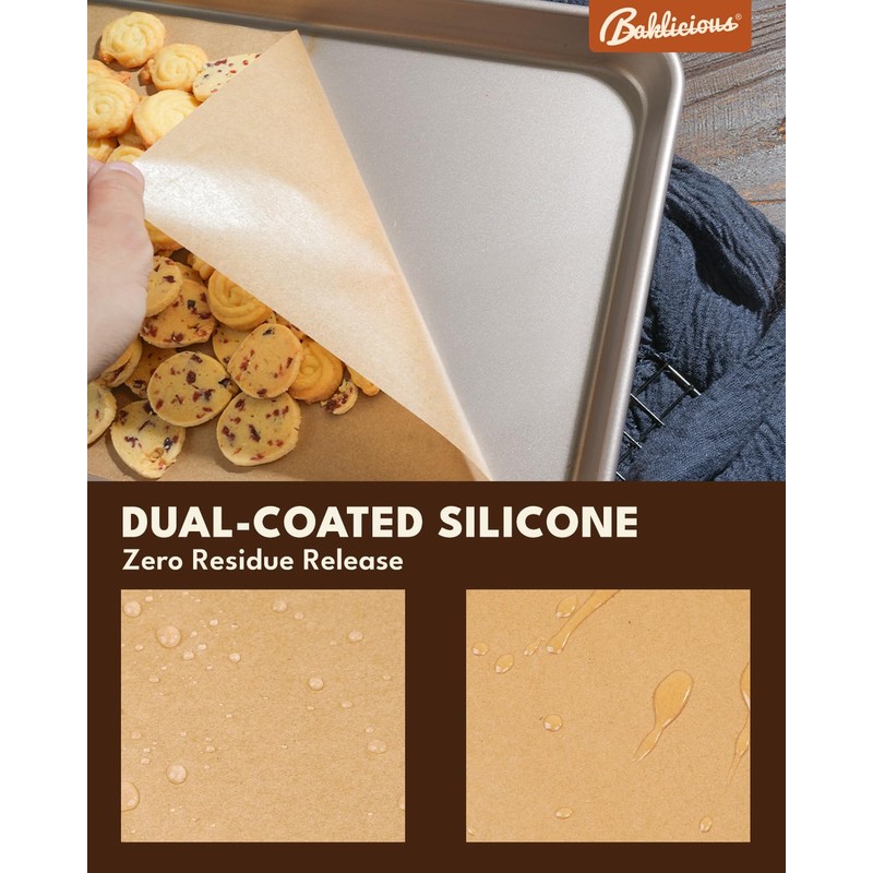 220 Pcs Unbleached Parchment Paper Baking Sheets, Baklicious Pre-cut Heavy