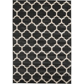 Unique Loom Trellis Collection Moroccan Lattice Black Area Rug (7' 0 x 10' 0)