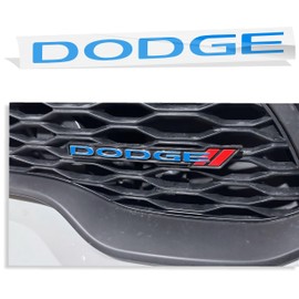 Dodge Grille Emblem Overlay Decal - 2013-2026 Durango - (Color: Reflective Medium Blue)