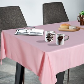 Fitable Rectangle Tablecloth 60x102 inch Tablecloth Stain and Wrinkle Resistant Washable Polyester Table Cloth, Decorative Fabric Table Cover for Dining Table, Buffet Parties and Camping Pink
