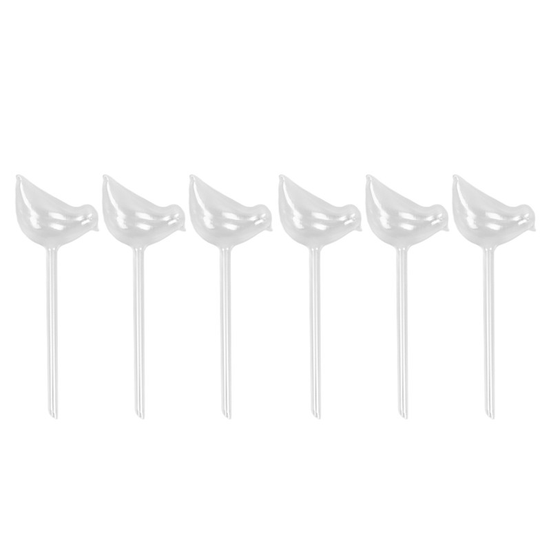 6Pcs Bird Shaped Plant Waterer Automatic Glass Bird Shape Design