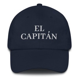 El Capitan Cap (Embroidered Dad Hat) Pontoon Boat Captain Sailing Funny Navy