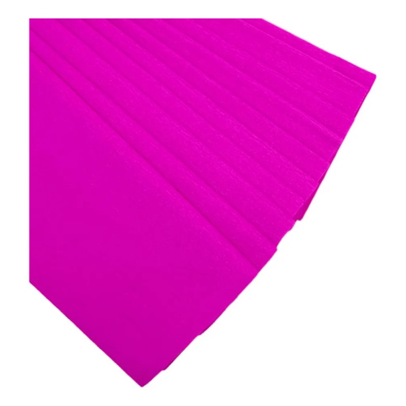 10 Papel Crepe Un Color 200cm X 50cm Color Fiusha