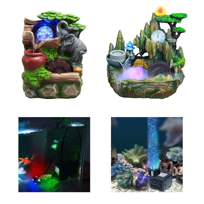 Submersible Water Pump with LED Light for Indoor Tabletop Fountains