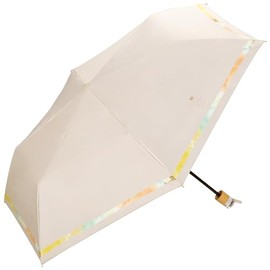 Wpc. 801-13854-102 Parasol Folding Umbrella, Light Shielding Nuance Line, Mini Beige, 100% Light Shade, UPF 50+, Rain or Rain, Ribs: 19.7 inches (50 cm), Women's, Women's, Commuting to Work, School,