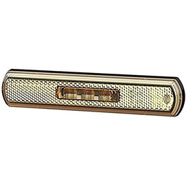 HELLA 2PS 013 300-031 Side Marker Light - Shapeline Tech - LED - 12/24V - Glued - Lens Colour: Yellow - Cable: 1300mm - Plug: EasyConn - left/right