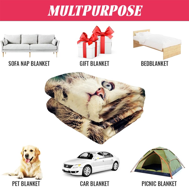 YISUMEI - 150 x 200 cm Blanket - Adorable Cat