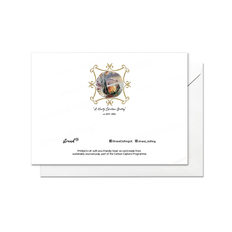 Funny Weird Victorian Christmas Greeting Card with Envelopes - Skating