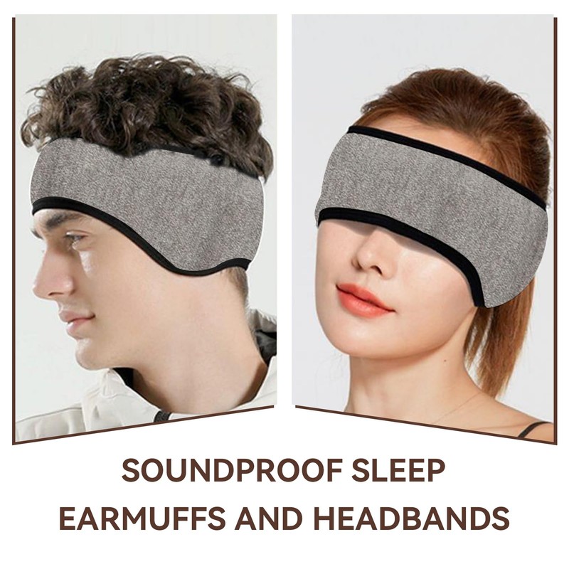 Soundproof Sleep Earmuff Headband, Sleeping Noise Cancelling Ear Wrap Ear
