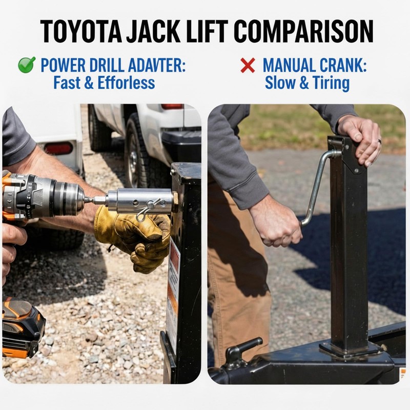 Moalaok Trailer Jack Drill Adapter Compatible with 1 Inch Jack