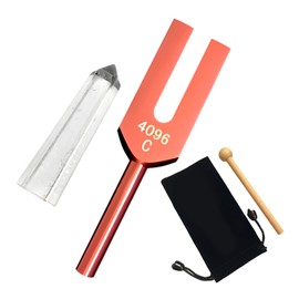 heizi Tuning Fork, Crystal Tuner, 4096Hz, Crystal Set, Healing with Storage Bag (Pink)