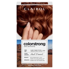 Clairol ColorStrong Permanent Zero Ammonia Hair Dye, 6.4 Light Copper Brown - Red Desert Hair Color, Pack of 1