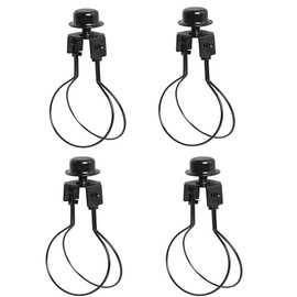 KEJJNYER 4 Pack Lamp Shade Light Bulb Clip Adapter, Black Lamp Shade Adapter Round Lamp Shade Holder, Clip on Bed Lampshade Adapter with Cap Knob Finial