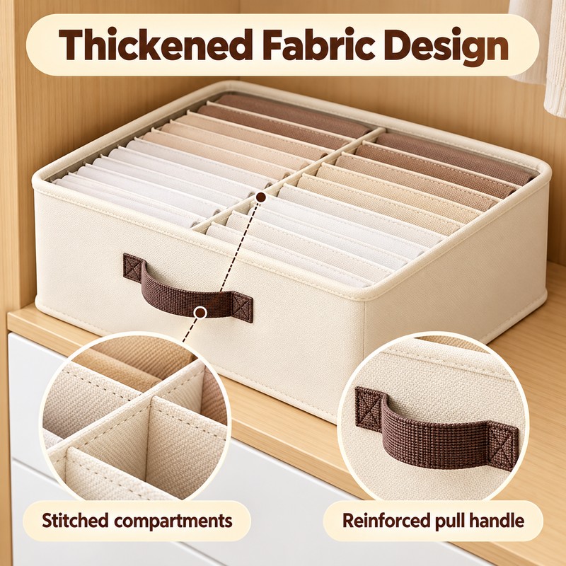 Foldable Wardrobe Organizer for Clothes & Pants – 16/24-Grid Storage