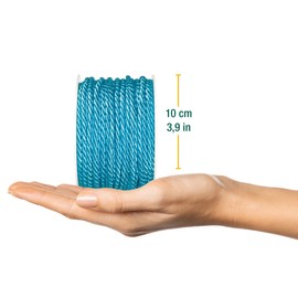 Halbach Seidenbänder Premium Cord (Turquoise), Width 4 mm, Length 25 m, Made in Germany and Oeko-Tex Certified, Shiny Satin Cord Made of Acetate