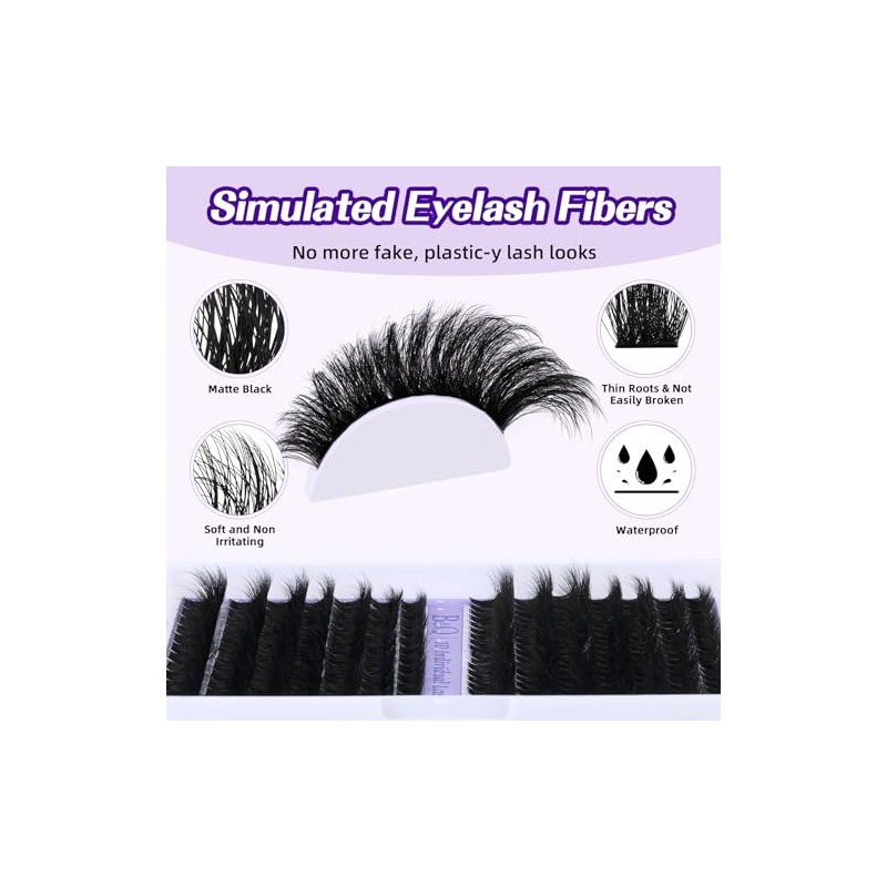 B&Q Fluffy Lash Clusters Kit 100D+200D Dramatic Eyelash Clusters Kit