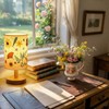 Hortsun Pressed Flower Lamp Vintage Table Small Lamp Cottagecore Decor