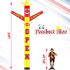 VercanMonth 20 ft Now Open Inflatable Tube Man Advertising Giant Inflatable Guy Waving Arm Blow up Man Dancing Puppet Guy for Outdoor Events Business Store, Blower Not Included