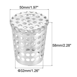 uxcell Gutter Guard Filter, 2 Inch Wide 304 Stainless Steel Downspout Guard Filter Strainer for Stops Leaves Blockage