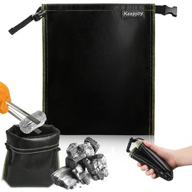 Keepjoy Fire Extinguishing Bag, Charcoal Storage Bag, Camping, Charcoal Processing Bag, Compact, Portable, Barbecue, Heat Resistant, Flame Retardant, Safe and Safe, 12.0 x 11.2 inches (30.5 x 29 cm),