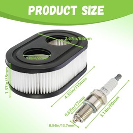 EPLZON 2 x Lawnmower Air Filter and 2 x Spark Plug, for Briggs & Stratton Engines 550E 550EX Eco-Plus 575EX Series with Replaces 798339 798452 593260 093000 09P0000 Engine 4247 5432 5432K