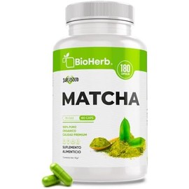 BioHerb  Té Matcha Orgánico  180 Cápsulas de 500 mg  Superalimento Natural con L-Teanina y Antioxidantes  Energía y Enfoque Mental  Alta Pureza y