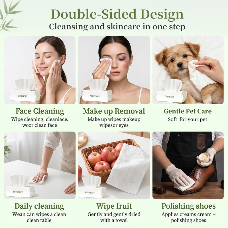 AiQInu 60 Pezzi Salviette Viso, Face Clean Towels, Salviette Viso