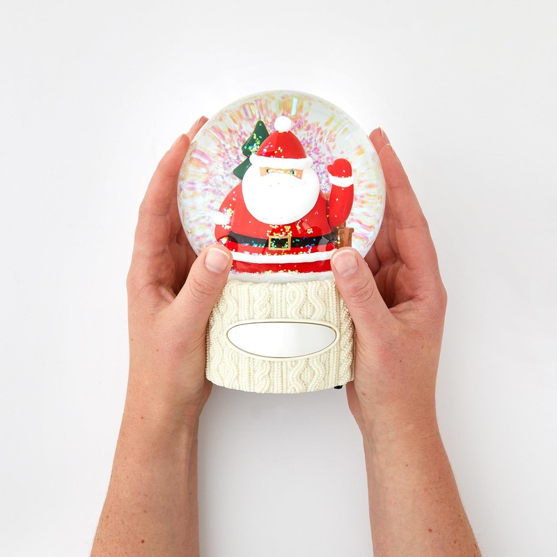Things Remembered Engraved Waving Santa Musical Snow Globe in Light