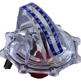 FlowVis FV-J-R Retrofit Flow Meter with Check Valve for 2" & 2.5" Jandy® Valve Body. Scale in GPM.