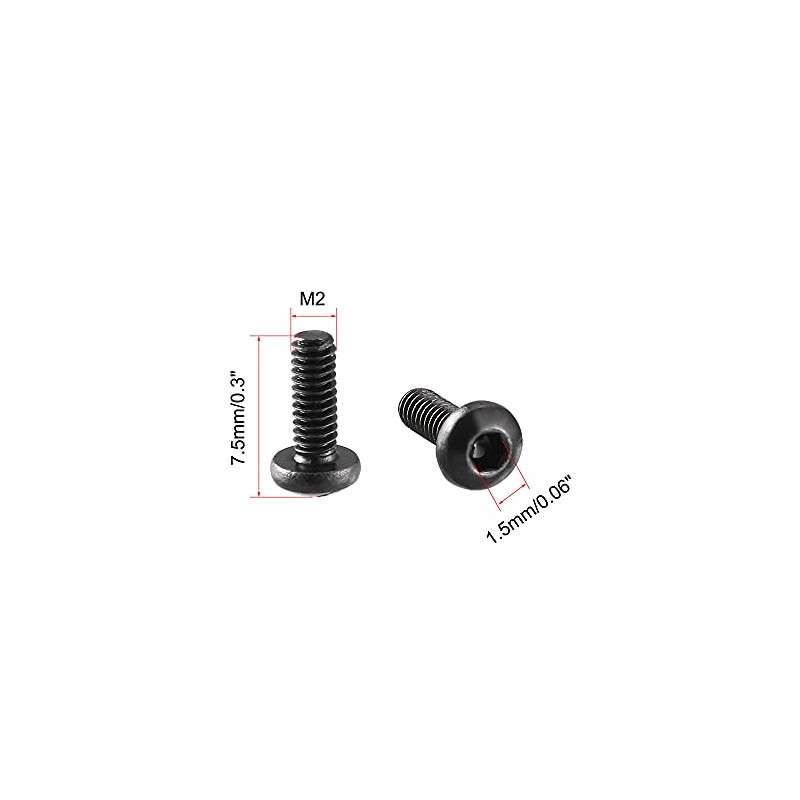 uxcell M2x6mm Thread Button Head Hex Socket Cap Screw Bolt