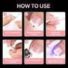 AILLSA French Tip Press On Toe Nails, Berry Pink Sharp