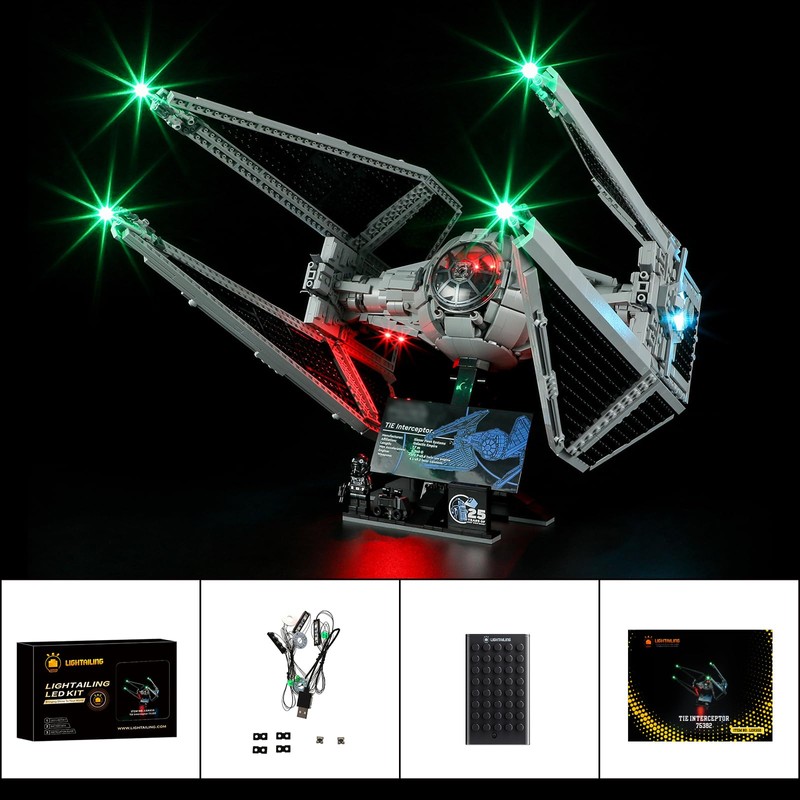 LIGHTAILING Light for 75382 TIE Interceptor - Led Lighting Kit