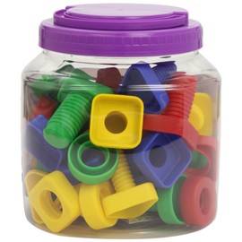 Miniland Plastic Screws and Nuts in Tub (48 Pieces)