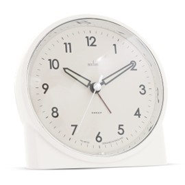 Acctim Arlo Non-Ticking Sweep Luminous Tipped Hands Analogue Backlight Alarm Clock (Buttermilk)