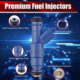 MACAX Set of 4 Fuel Injectors FJ930 3M6Z9F593BA Replacement Compatible with Ford Escape 2005-2008 Focus 2005-2007 Mazda Tribute 2005-2006 Mercury Mariner 2005-2008 - Replaces 0280156162 CM-5086