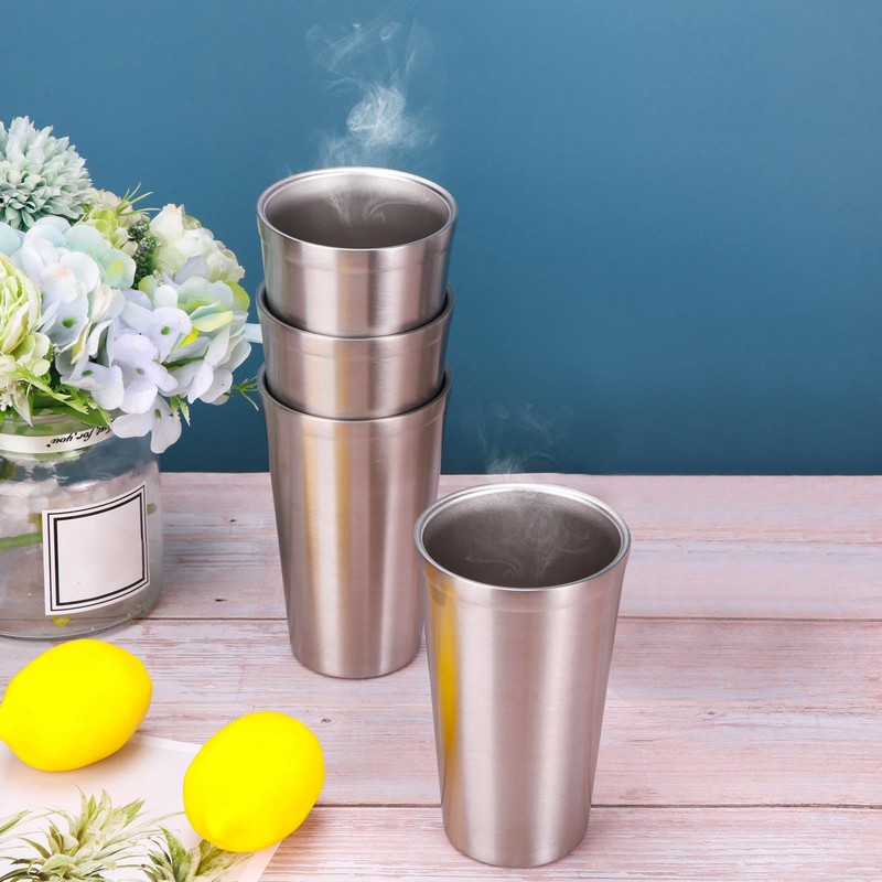 Zopeal Stainless Steel Cups 16 Oz, Double Wall Vacuum Pint