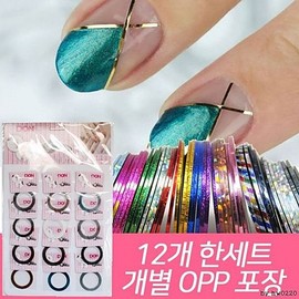 Jina Industry Nail Stickers Nail Nail Supplies 12 Colors 1 SET Line Tape Search Life / 지나산업 네일스티커 네일 네일재료 12색상 1SET 라인테이프 서치생활