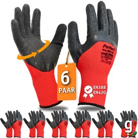 Gardazon Work Gloves Men's Perfect Grip - Size 9, 6 Pairs - Foam Latex Coated, Cut and Tear Resistant, Mechanic Gloves, Maximum Protection Assembly Gloves, Protective Gloves