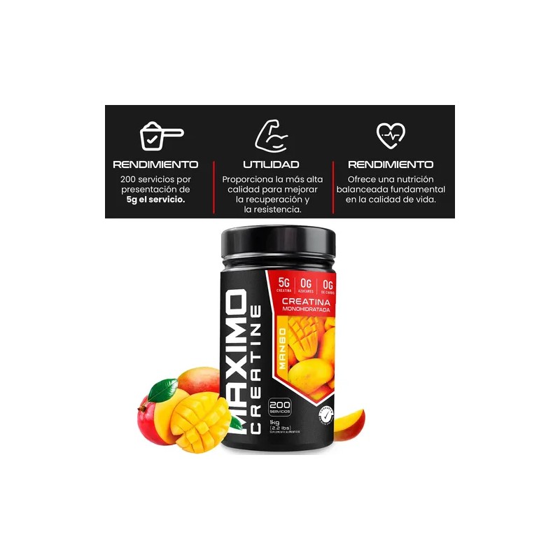 Creatina Monohidratada Maximo Protein 1kg 200 Porciones