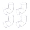 uxcell 4Pcs Clear Elbow Fitting, 25mm/0.98" 2 Way Acrylic Elbow