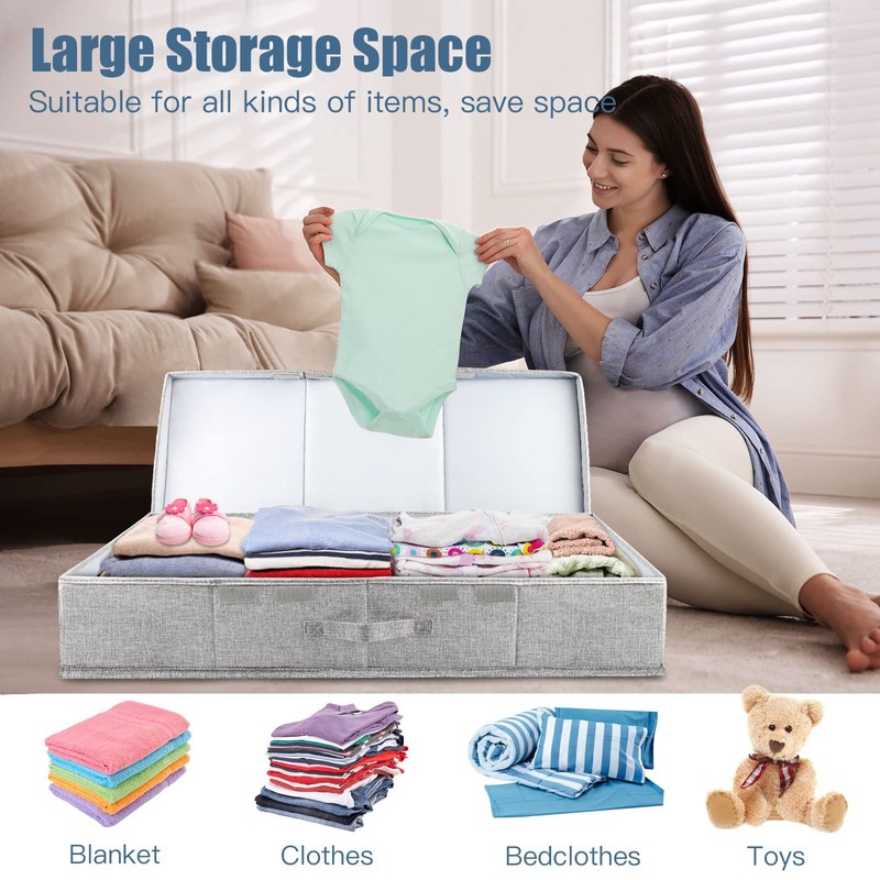 Supowin Underbed Storage Containers Bin with Lids, Large Under Bed
